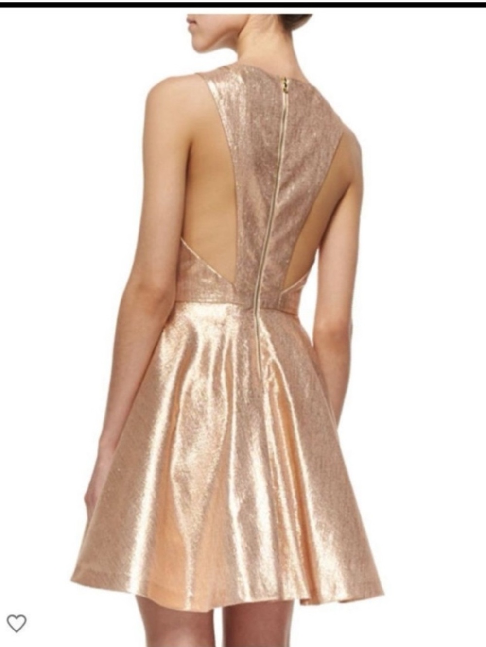 NEW Alice+Olivia Lia Rose Gold Metallic halter Dress, 6, GL1386 - Picture 3 of 7